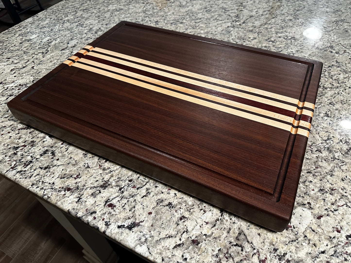 Brisket Cutting Board – Walnut, Maple & Padauk (24”x18”x2”)