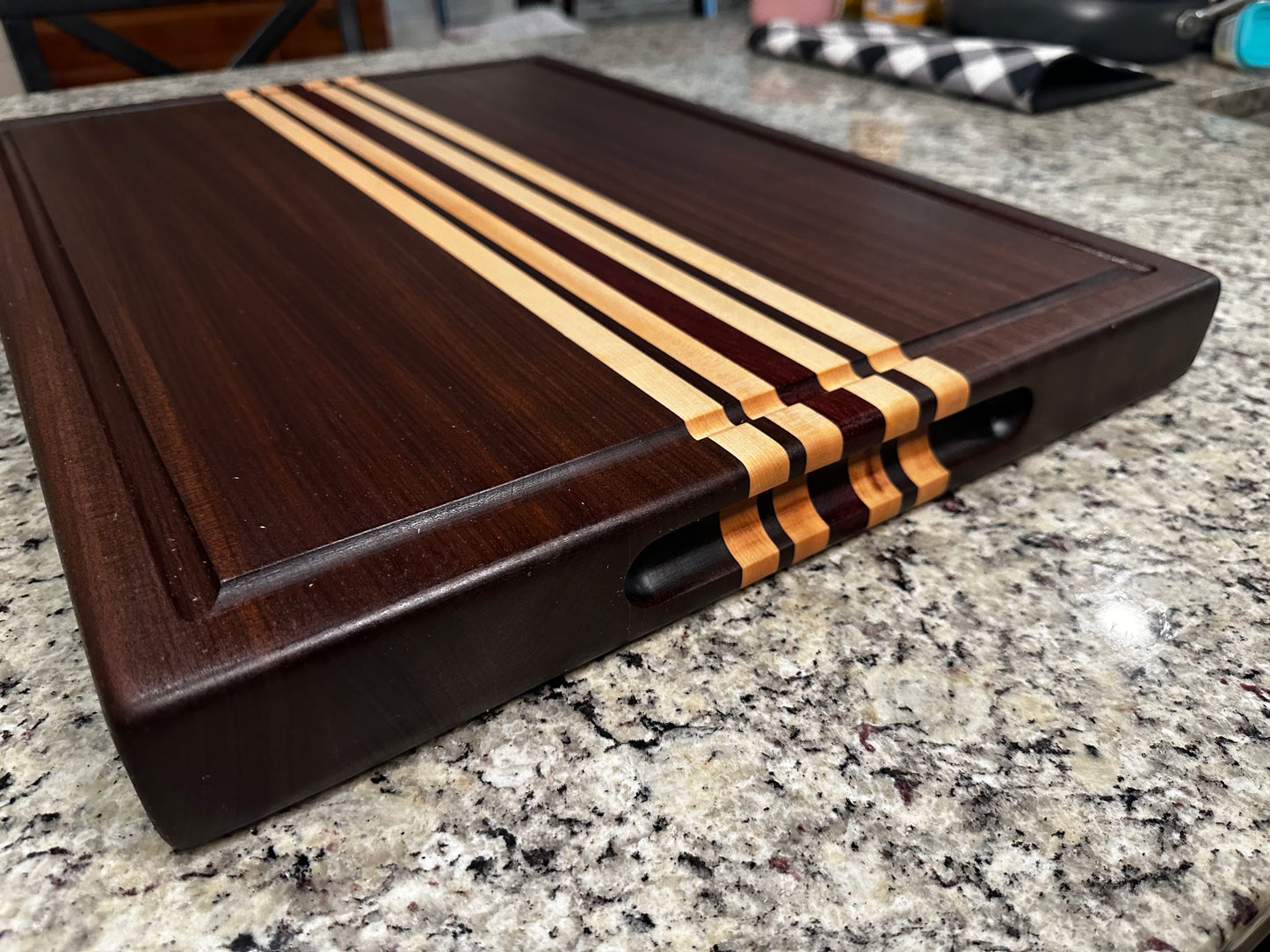 Brisket Cutting Board – Walnut, Maple & Padauk (24”x18”x2”)