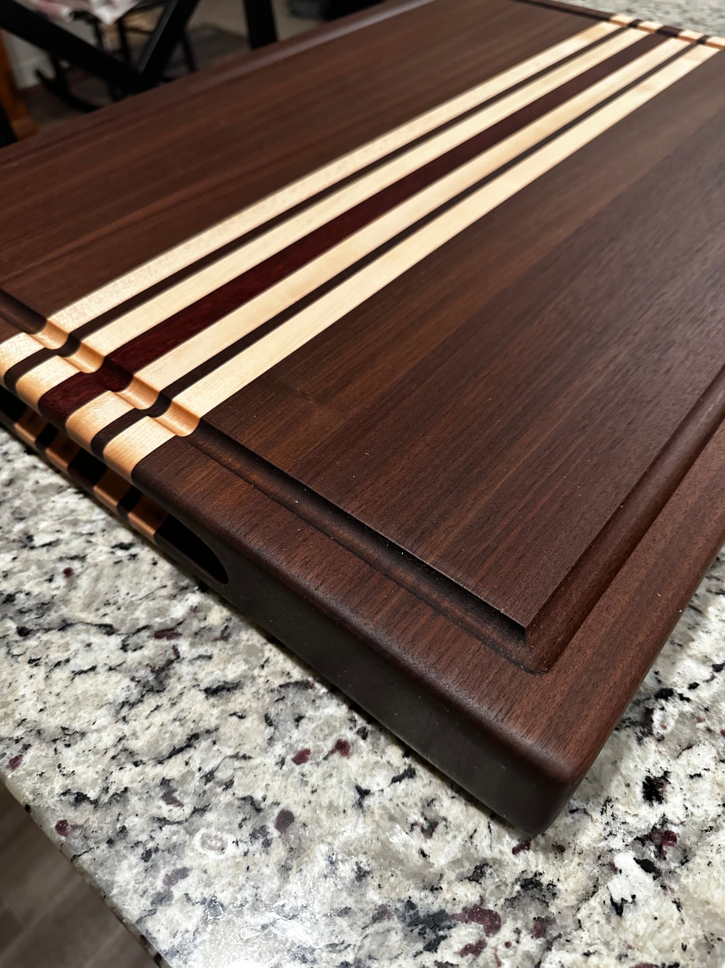 Brisket Cutting Board – Walnut, Maple & Padauk (24”x18”x2”)
