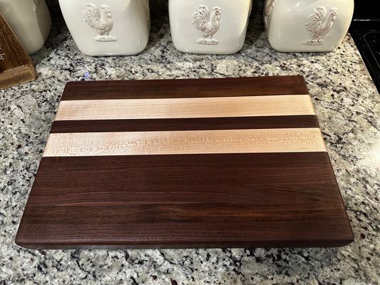 Walnut and Maple Edge-grain cutting board