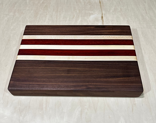 Edge-grain Cutting Board 15x11x1.5 (Walnut, Maple, Padauk)
