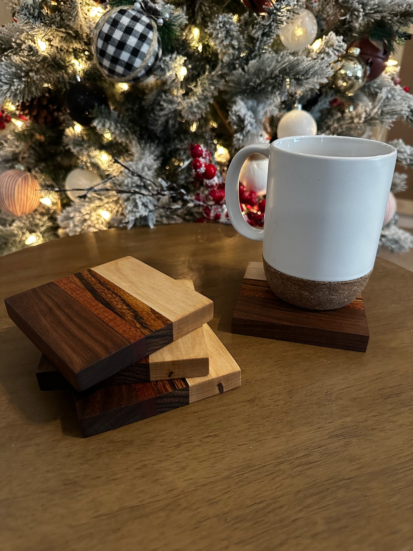 Coaster set (Walnut, Maple, Sapele, Zebrawood)